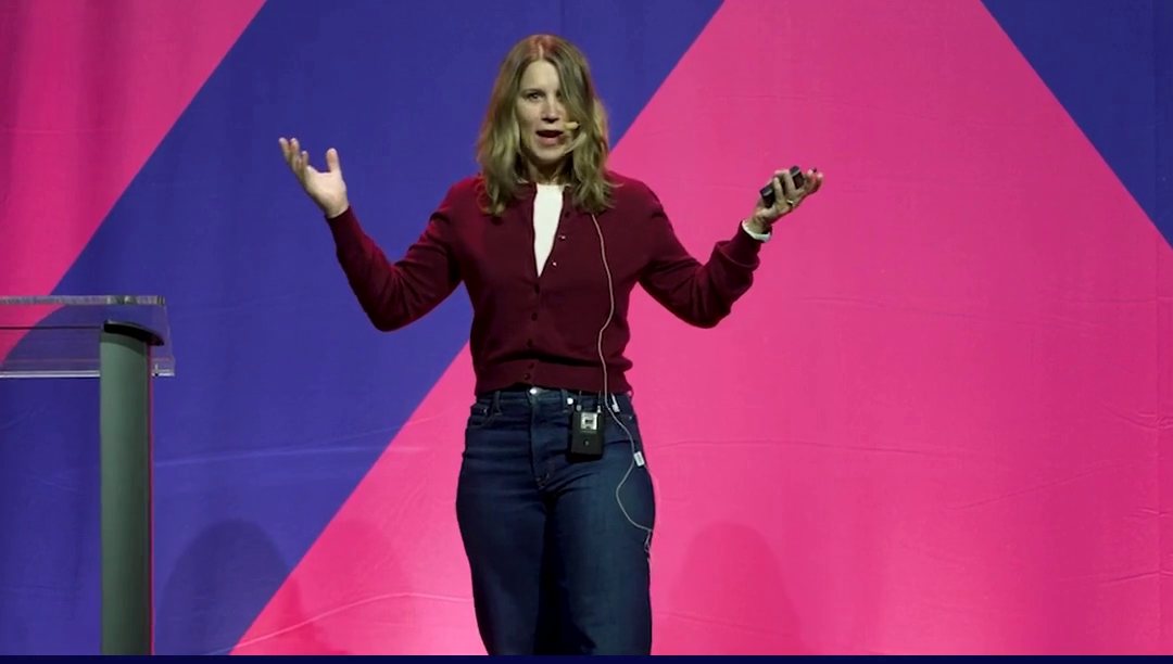 Melody Olson speaking on stage at LDX3 New York